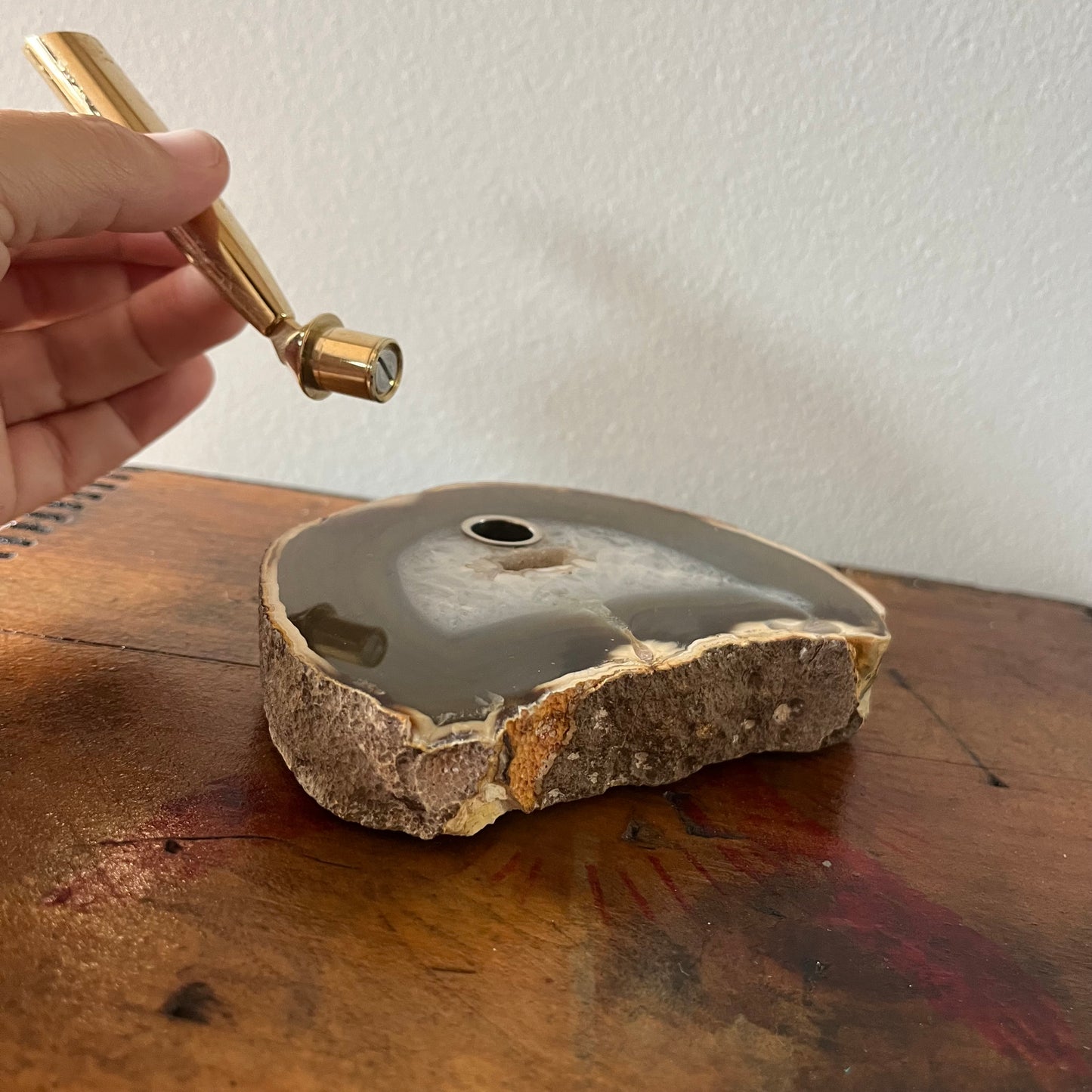 Vintage Agate / Geode Desktop Pen Holder