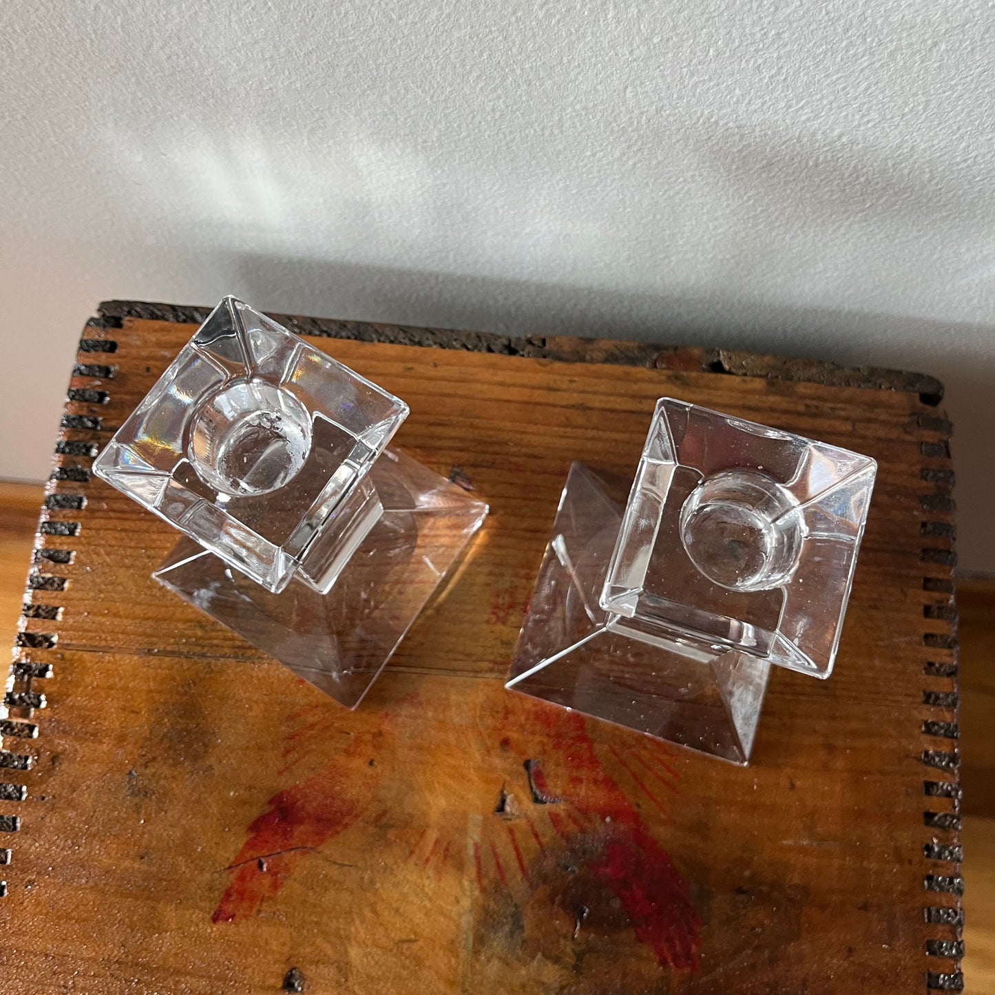 Villeroy & Bach Clear Glass Tapered Candle Holders