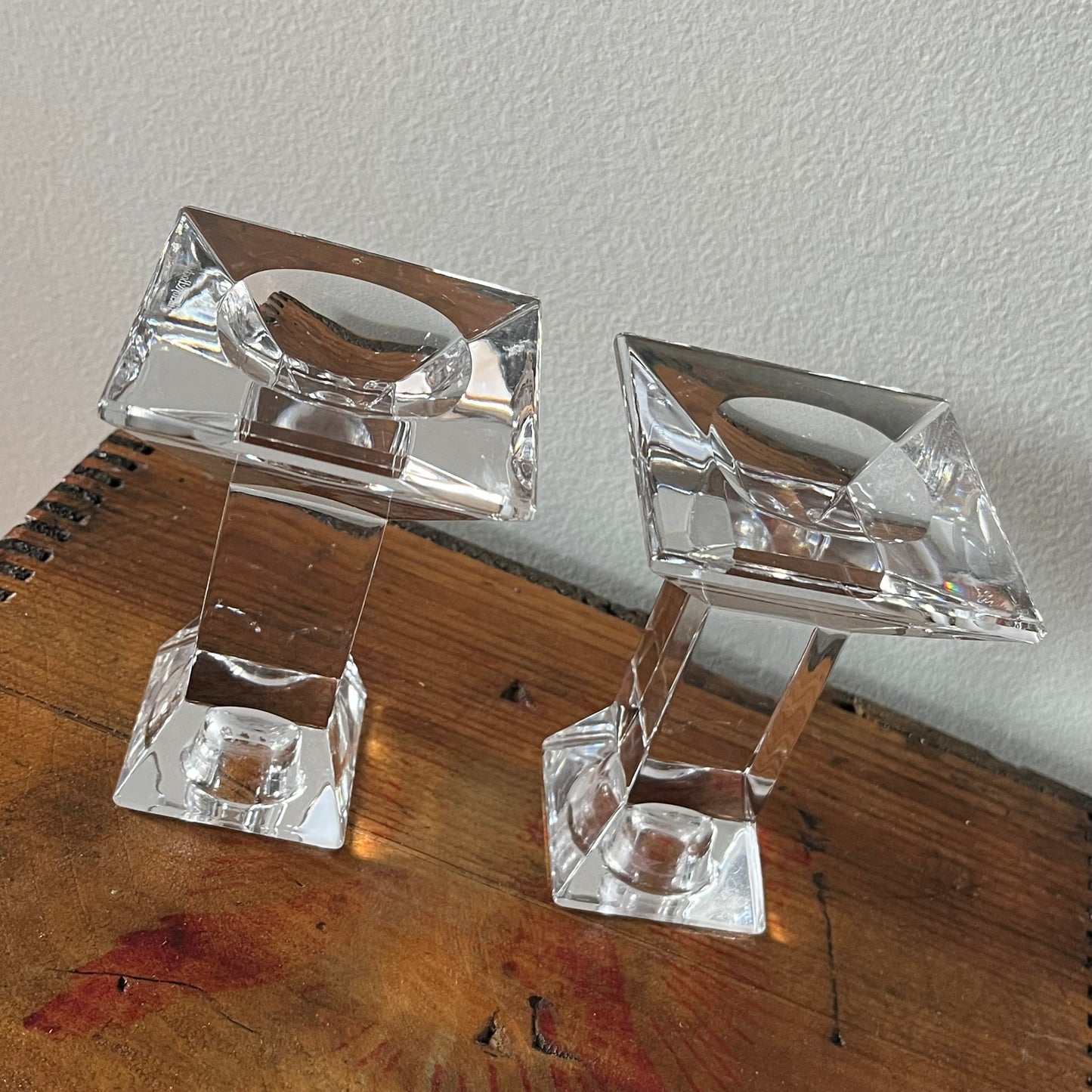 Villeroy & Bach Clear Glass Tapered Candle Holders