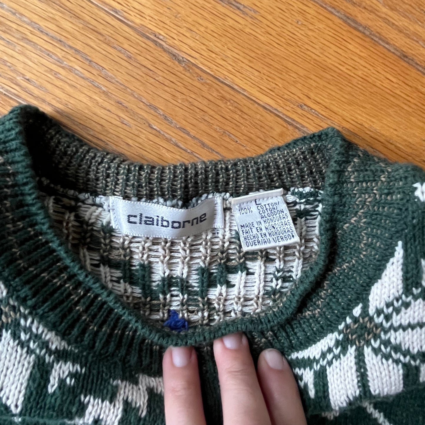 Vintage 90s Claiborne Cotton Knit Sweater