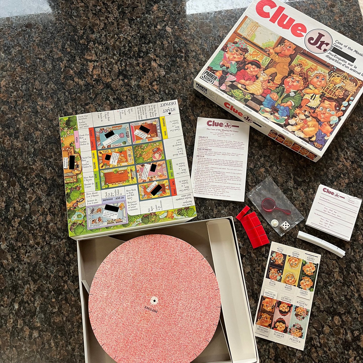 Vintage 1989 Clue Jr. Case of the Missing Pet Board Game