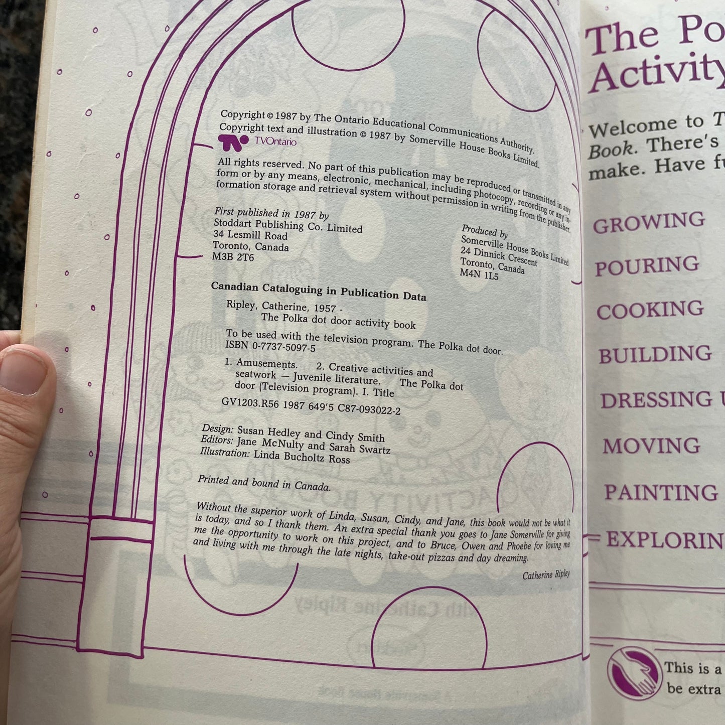 Vintage 1987 TVO The Polka Dot Door Activity Book