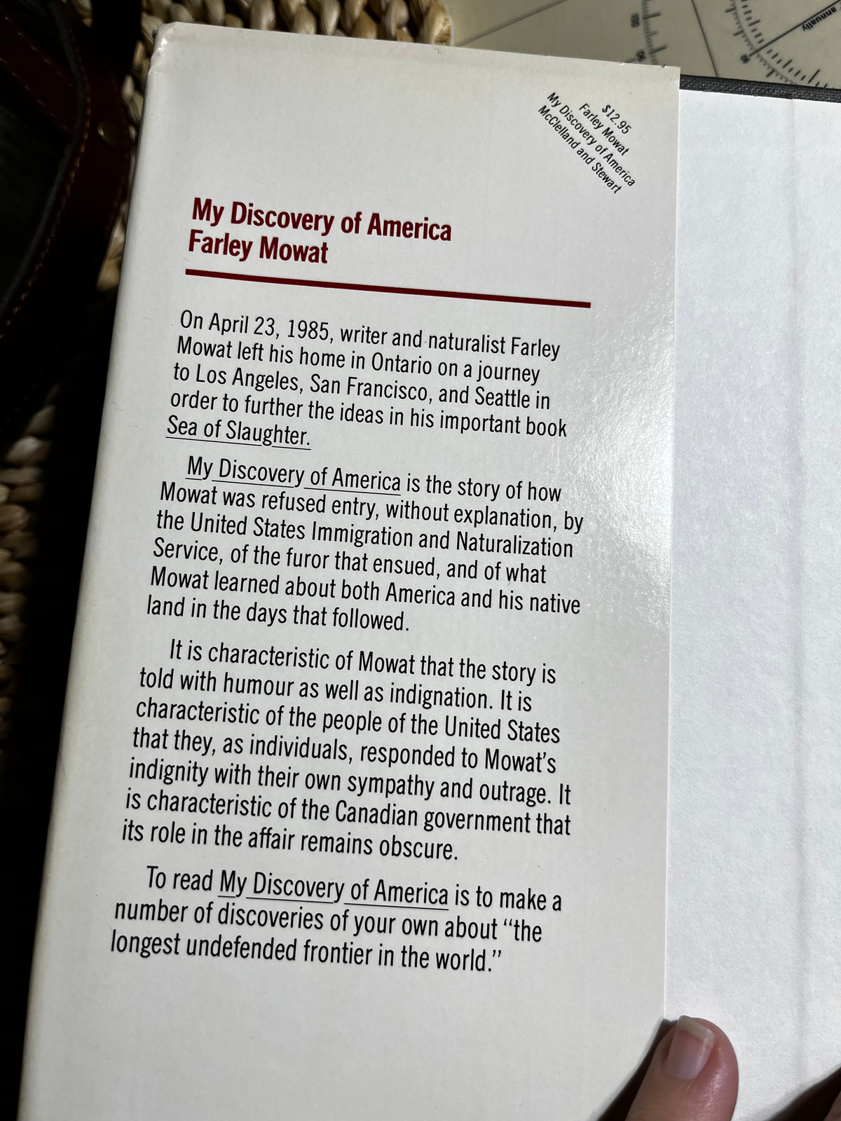 Vintage 1985 My Discovery of America by Farley Mowat
