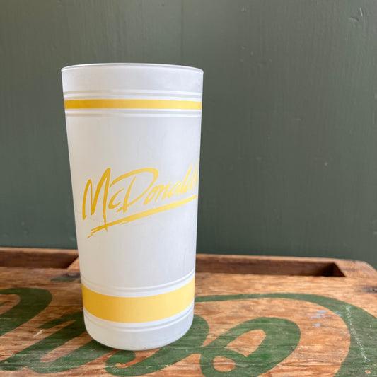 Vintage 80s McDonalds Signature Frosted Glass