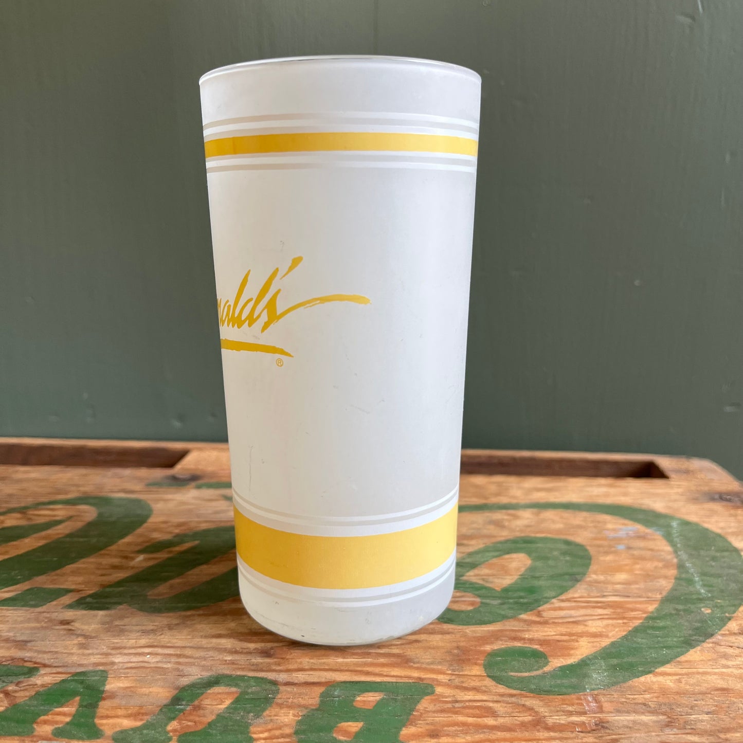 Vintage 80s McDonalds Signature Frosted Glass