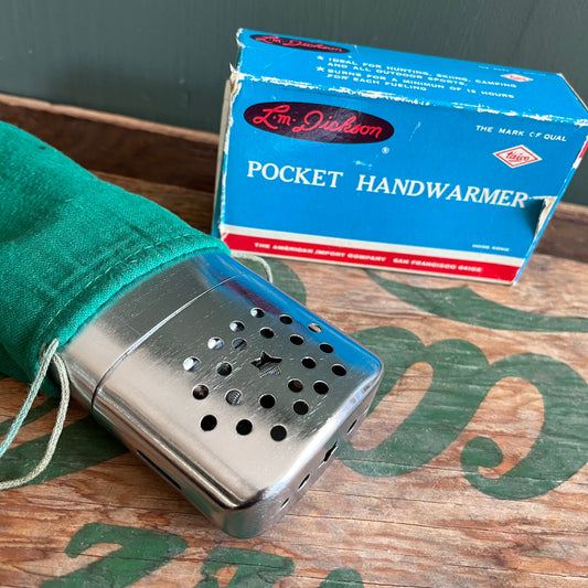 Vintage L.M. Dickson Pocket Hand Warmer in Box