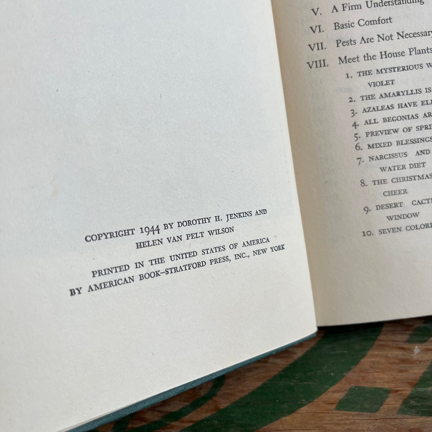 Vintage 1944 Enjoy Your Houseplants Hardcover Book