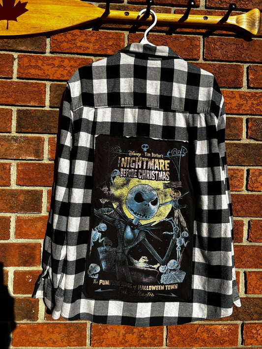 Vintage The Nightmare Before Christmas Graphic Flannel Mashup Button Up