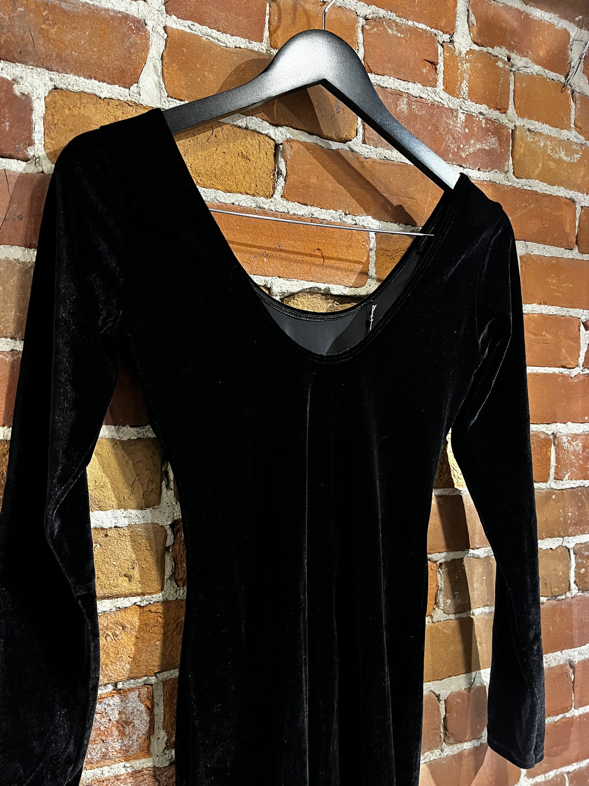 American Apparel Black Velvet Scoop Neck Dress New With Tags