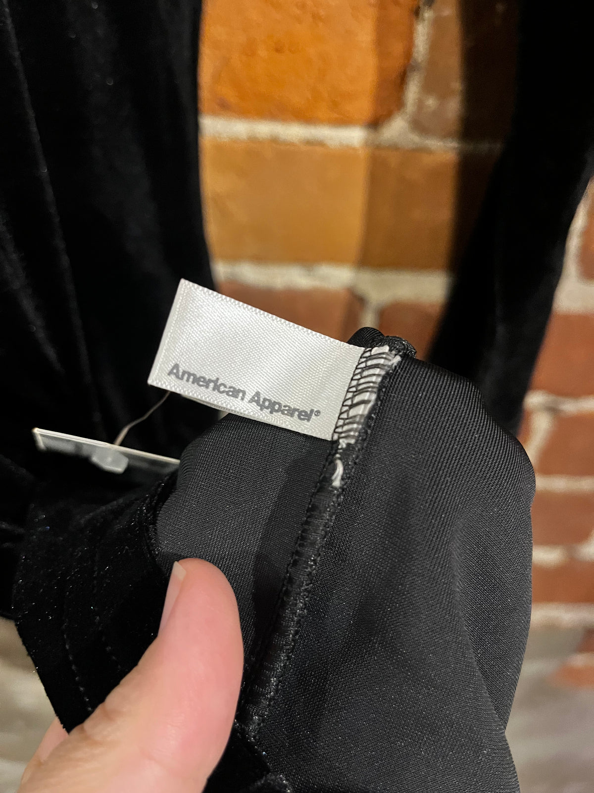 American Apparel Black Velvet Scoop Neck Dress New With Tags