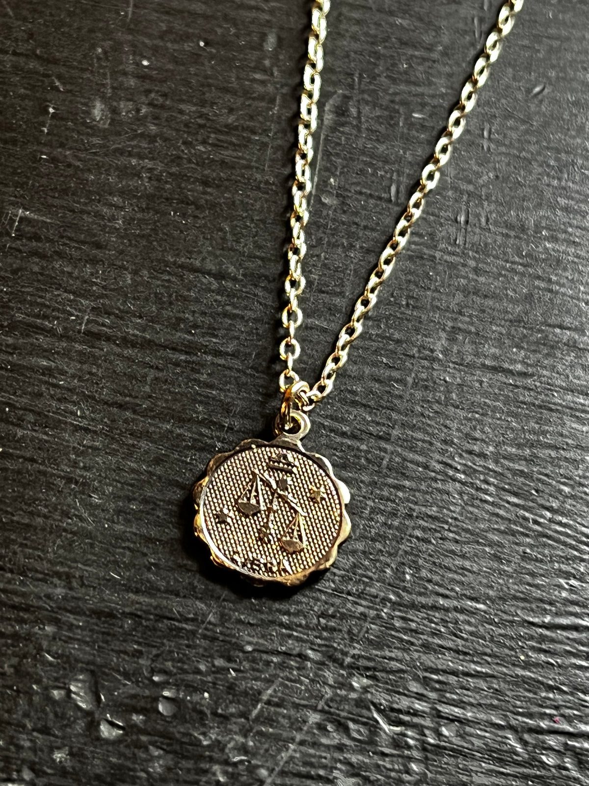 Vintage Silver Libra Charm with Chain