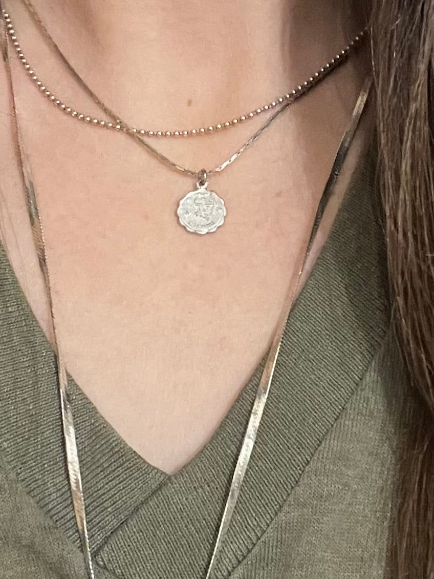 Vintage Silver Sagittarius Charm Necklace
