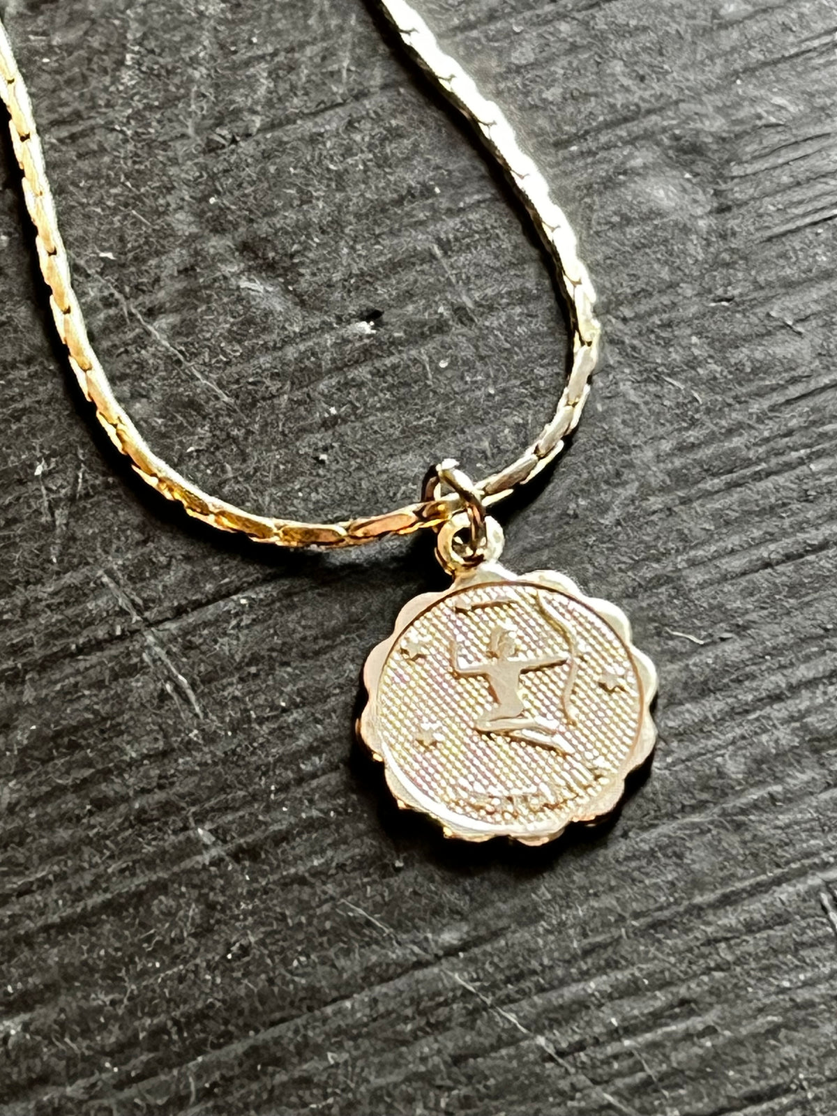 Vintage Silver Sagittarius Charm Necklace