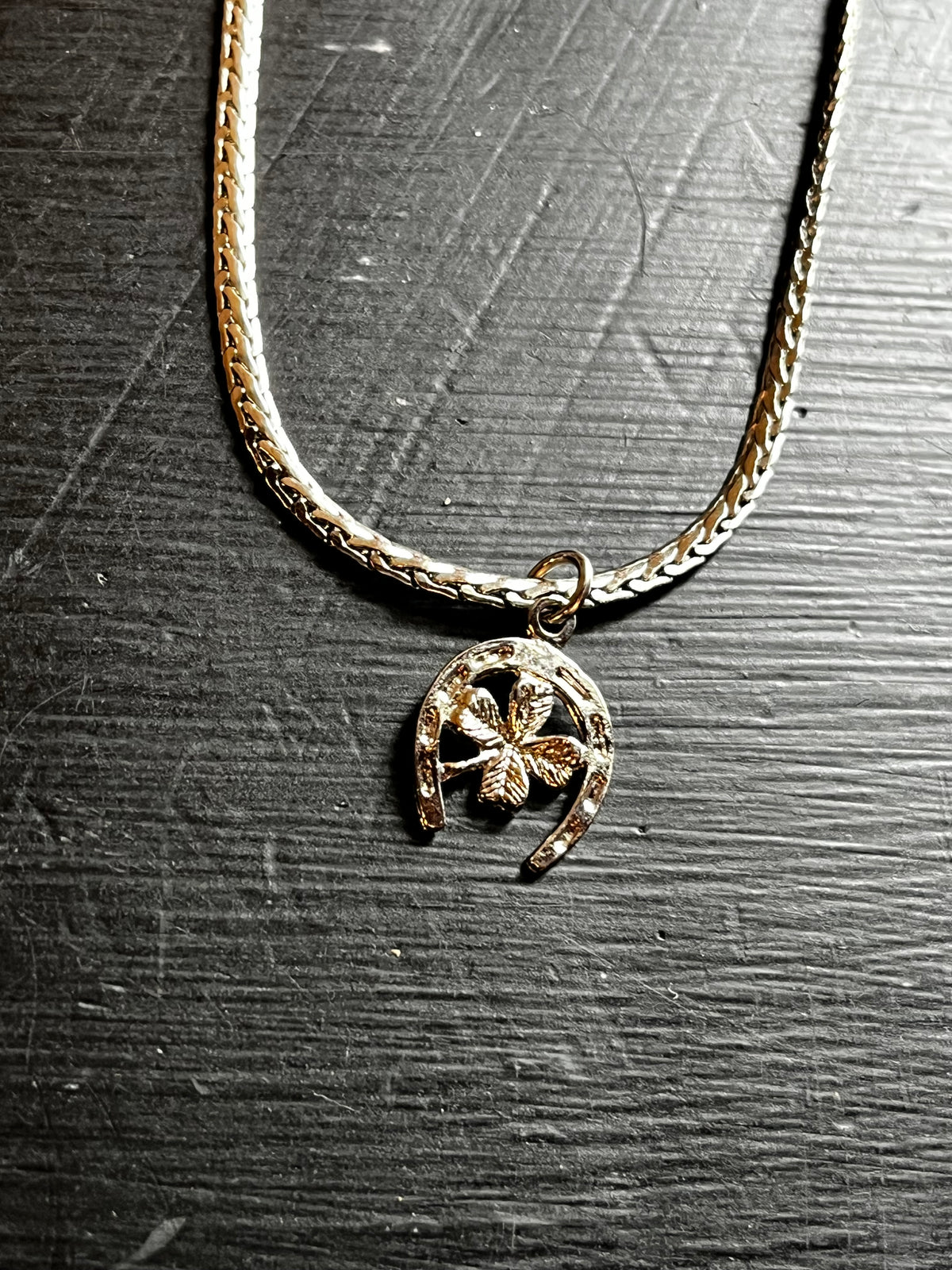Vintage Silver Lucky Horseshoe Charm Necklace