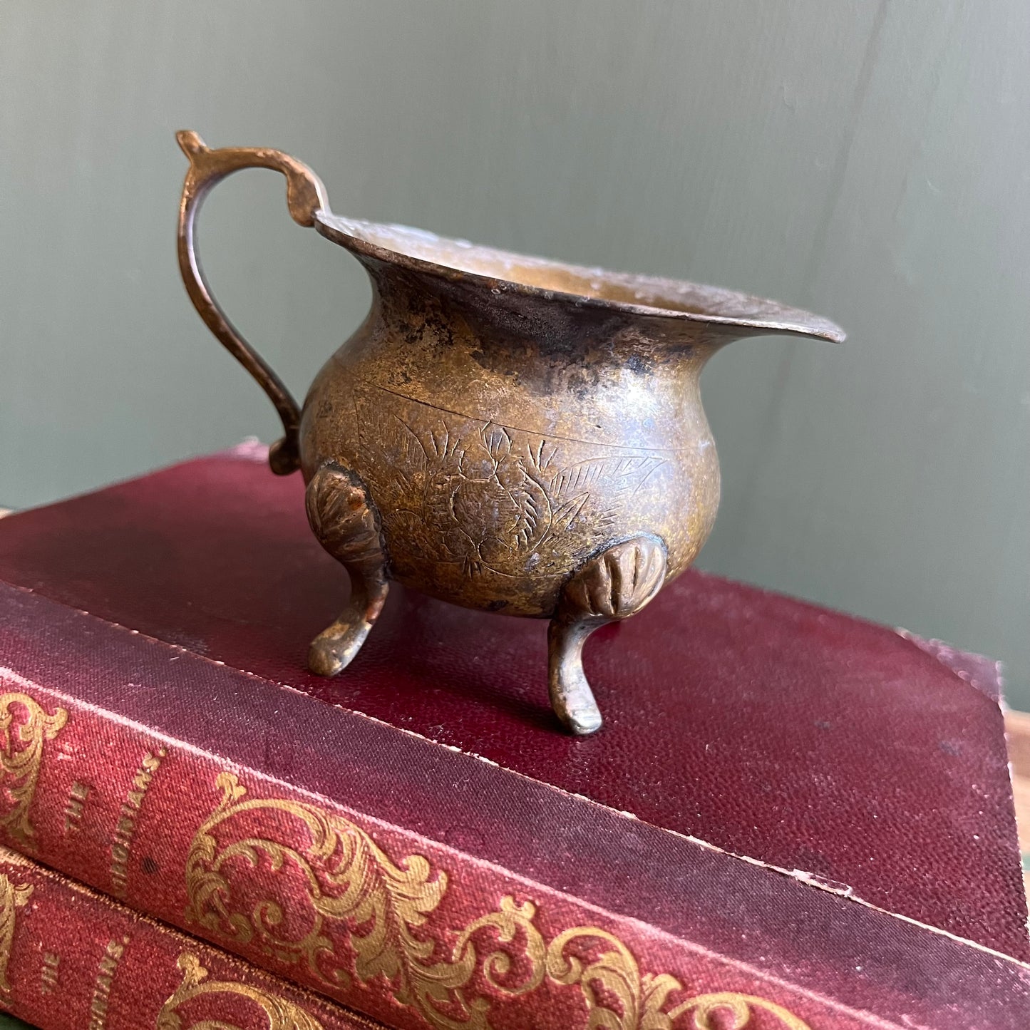 Vintage Commodore Silver Plated Brass Mini Cauldron