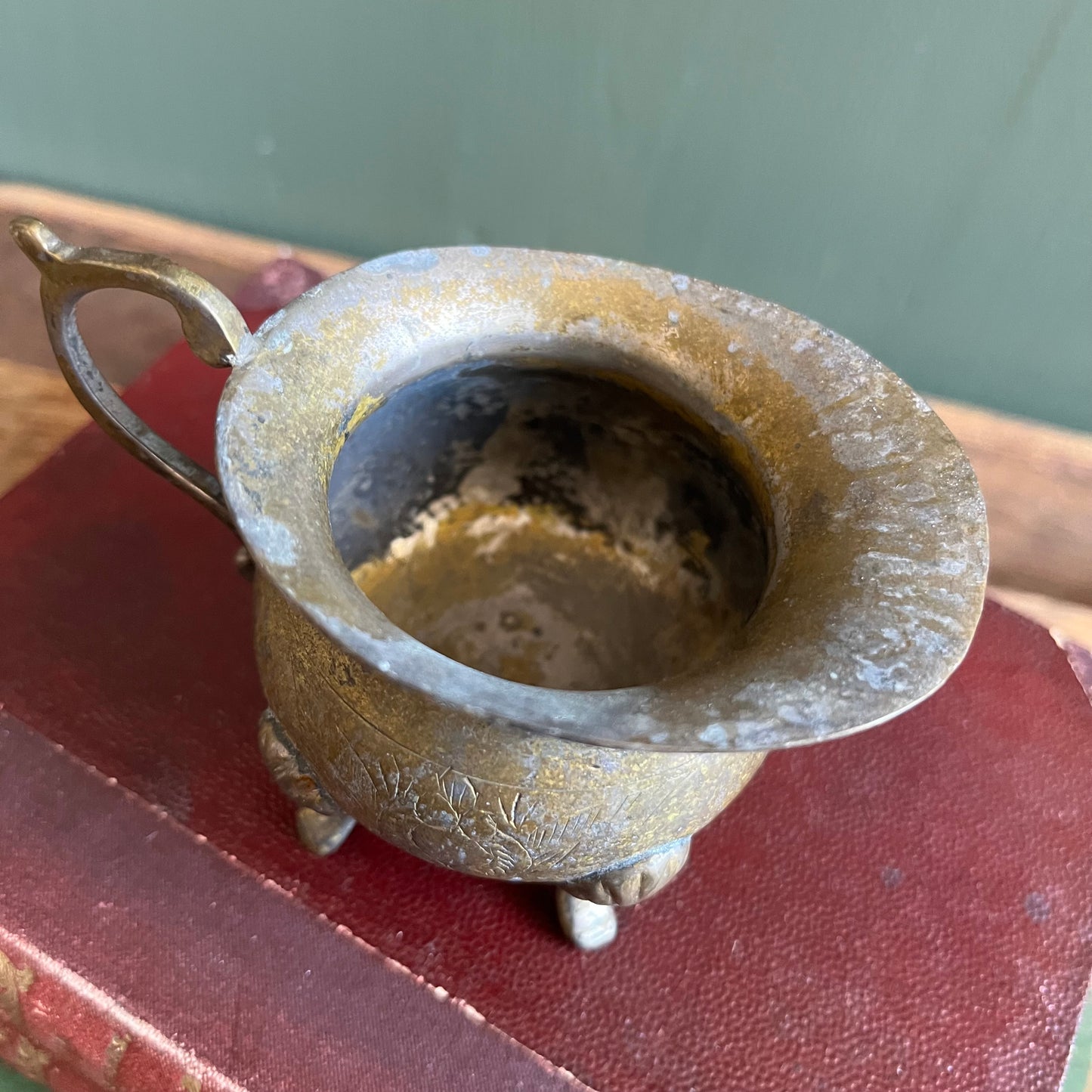 Vintage Commodore Silver Plated Brass Mini Cauldron