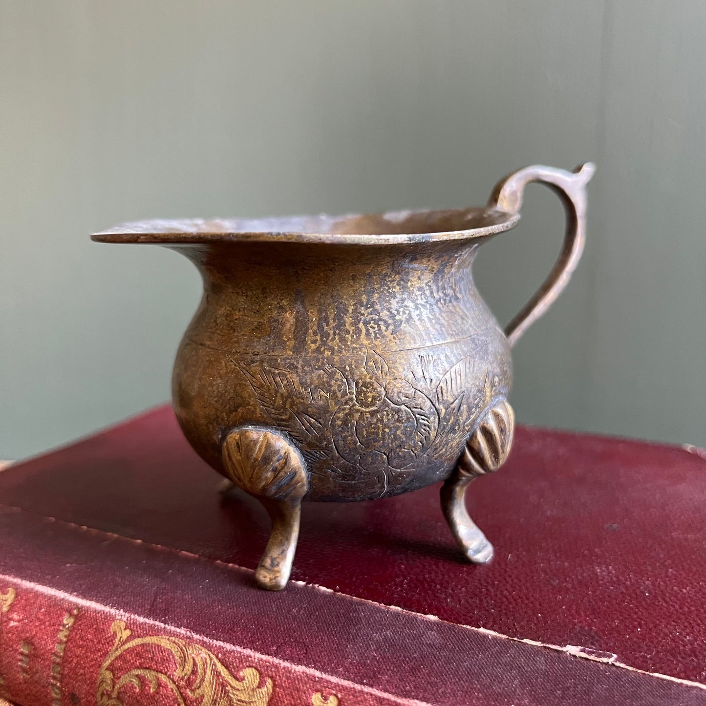 Vintage Commodore Silver Plated Brass Mini Cauldron