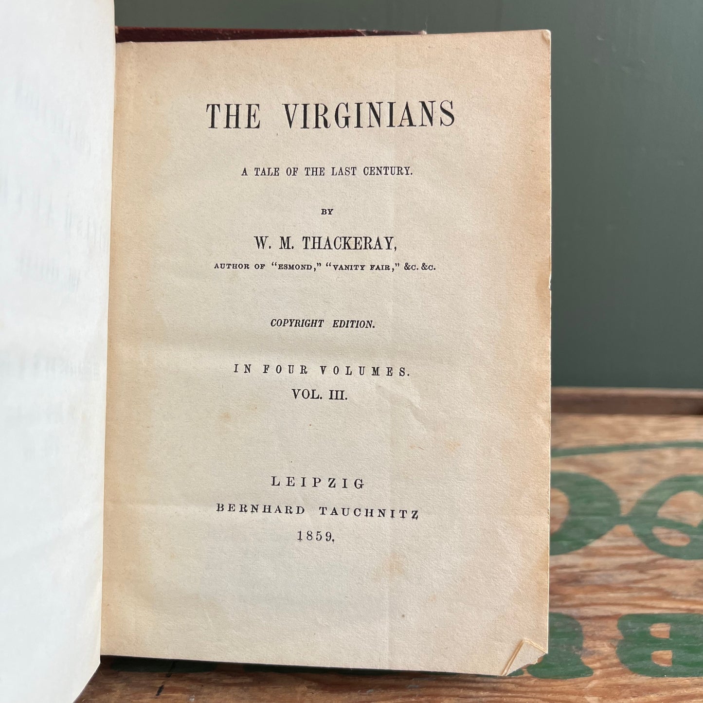 Antique 1859 The Virginians by W. M. Thackery Volumes 2 & 3