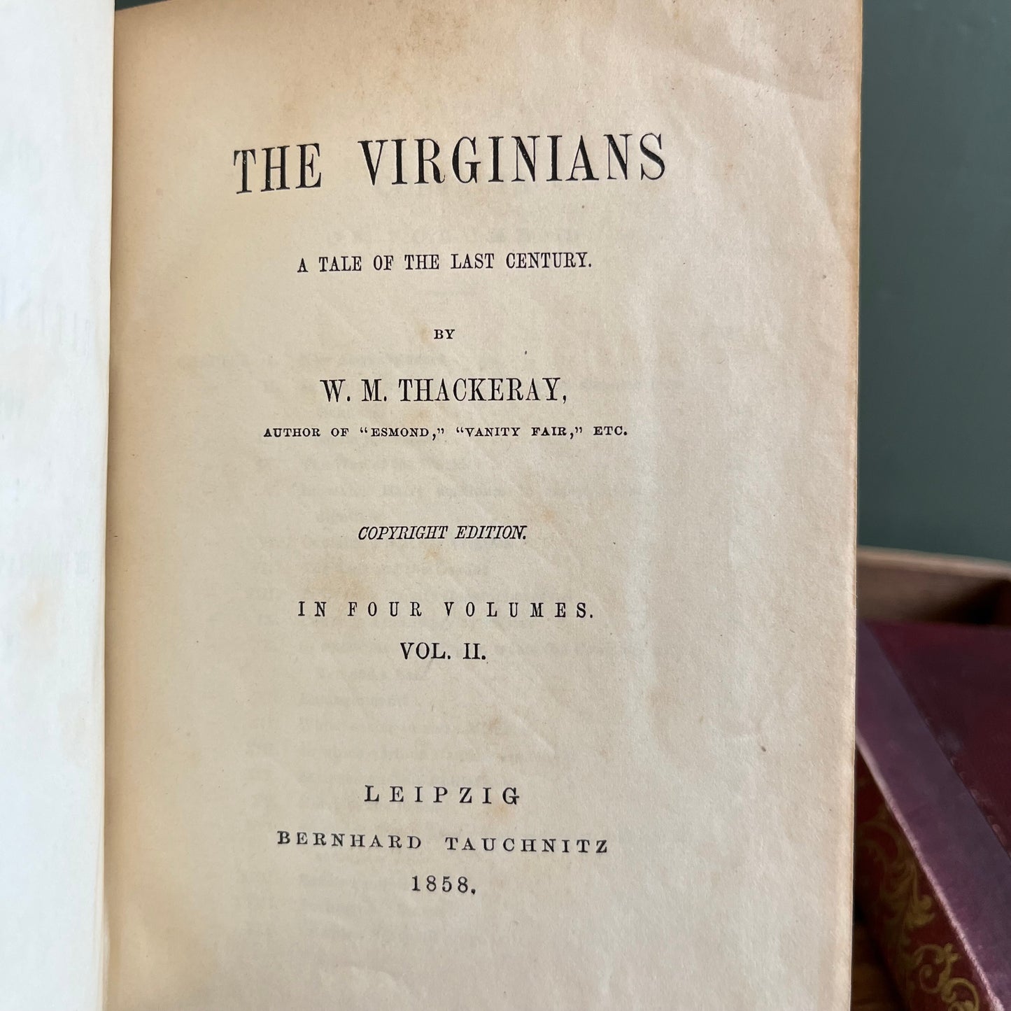 Antique 1859 The Virginians by W. M. Thackery Volumes 2 & 3