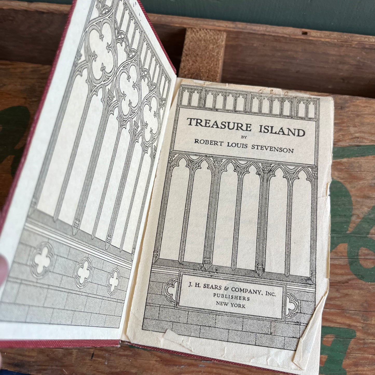 Antique Treasure Island by Robert Louis Stevenson Hardcover Book