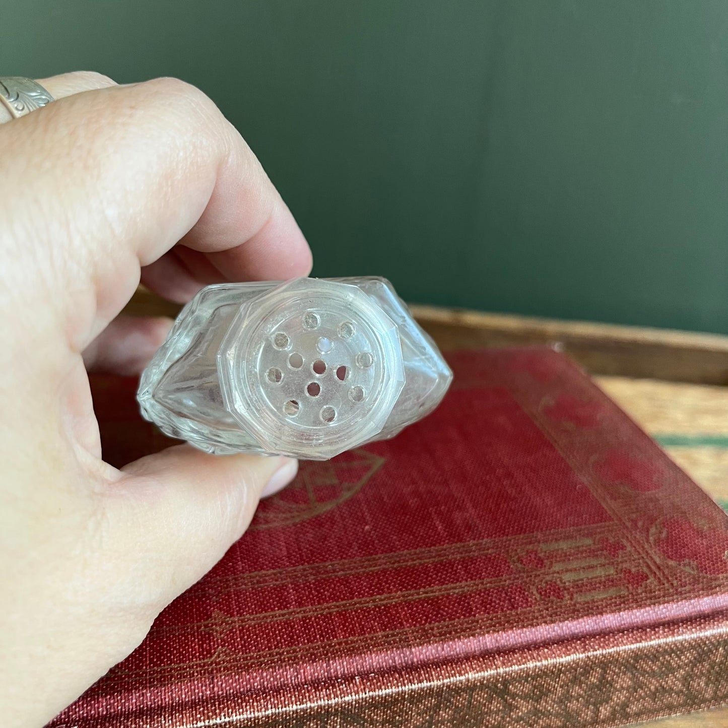 Antique Faceted Glass Shaker