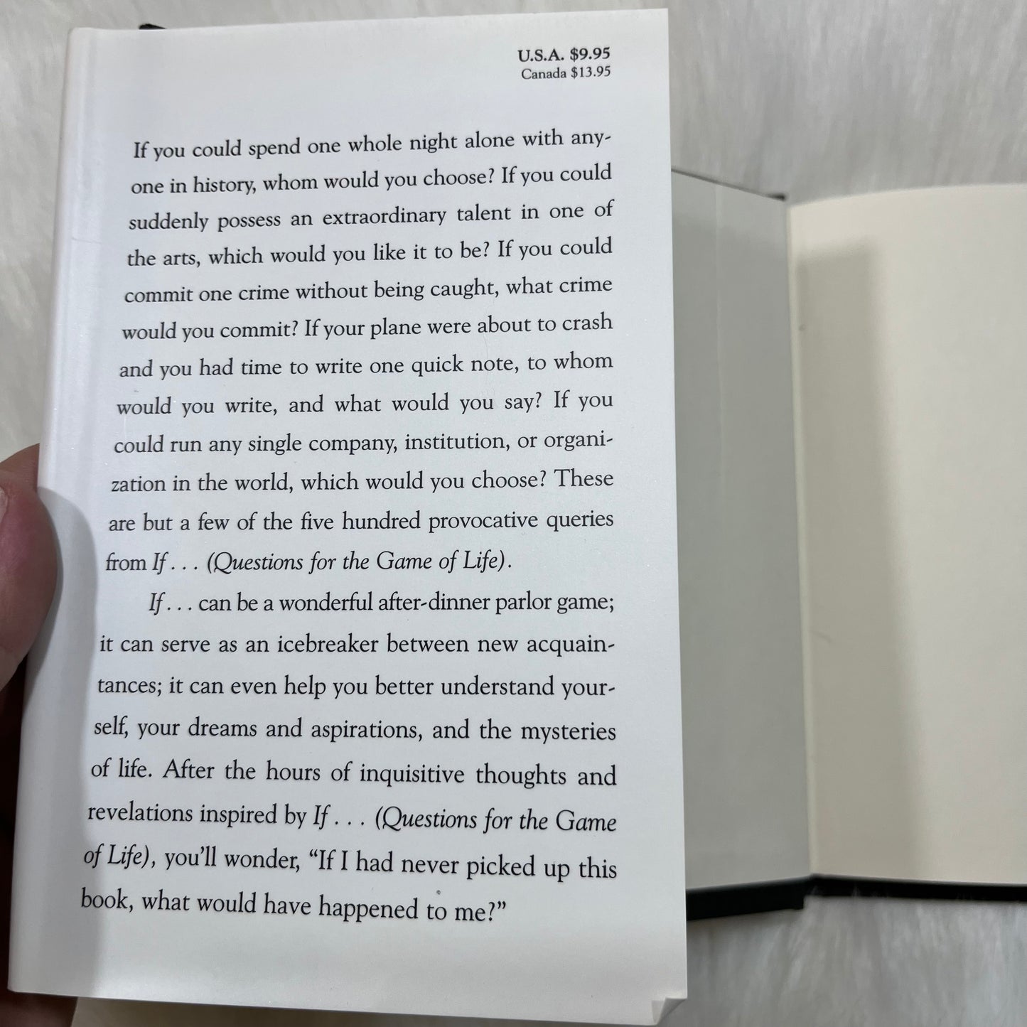 Vintage 1995 If... Questions for the Game of Life Hardcover Book