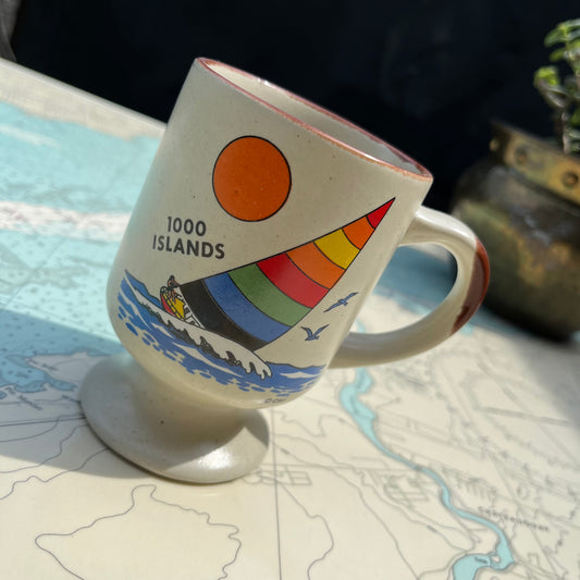 Vintage 70s 1000 Islands Sailing Souvenir Mug