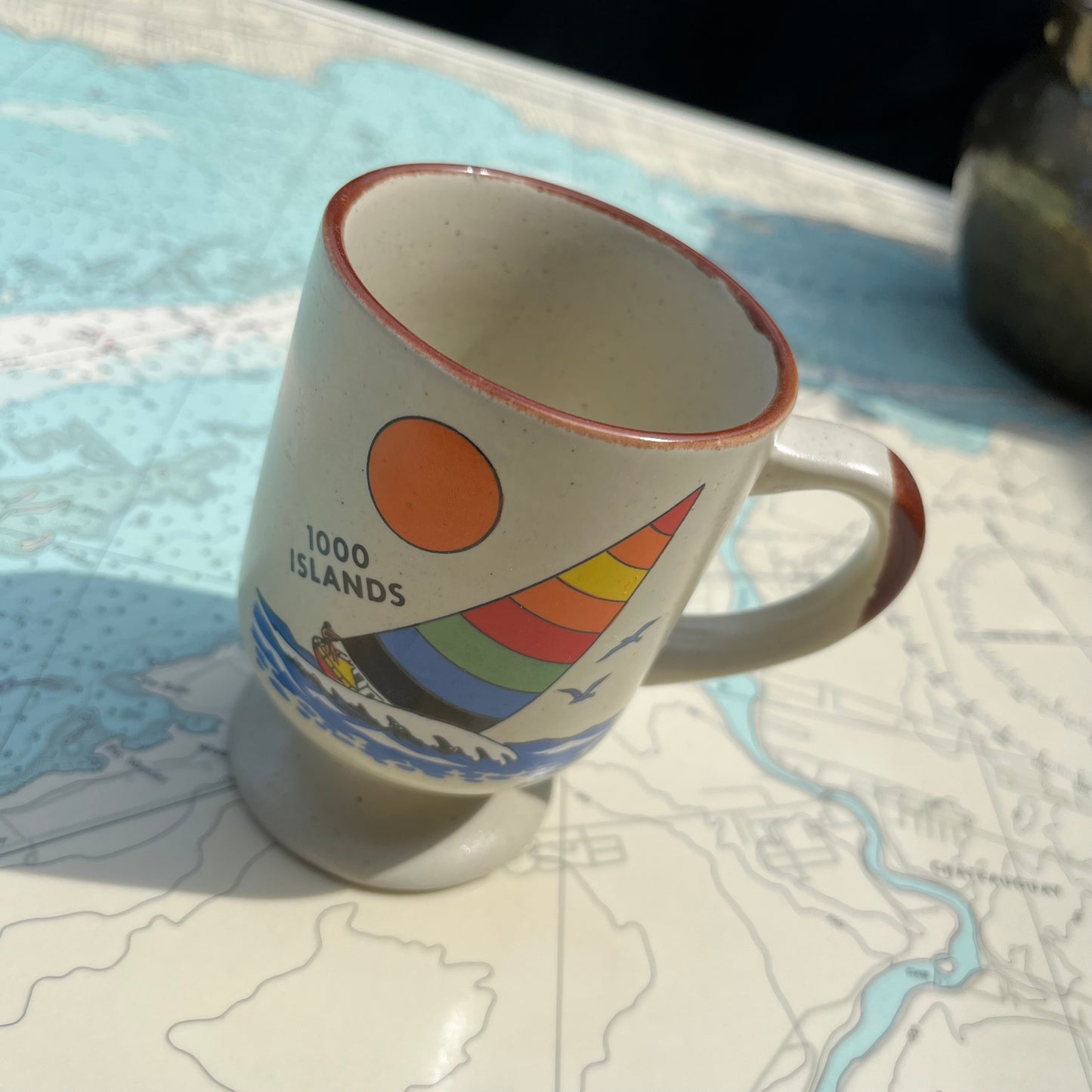 Vintage 70s 1000 Islands Sailing Souvenir Mug