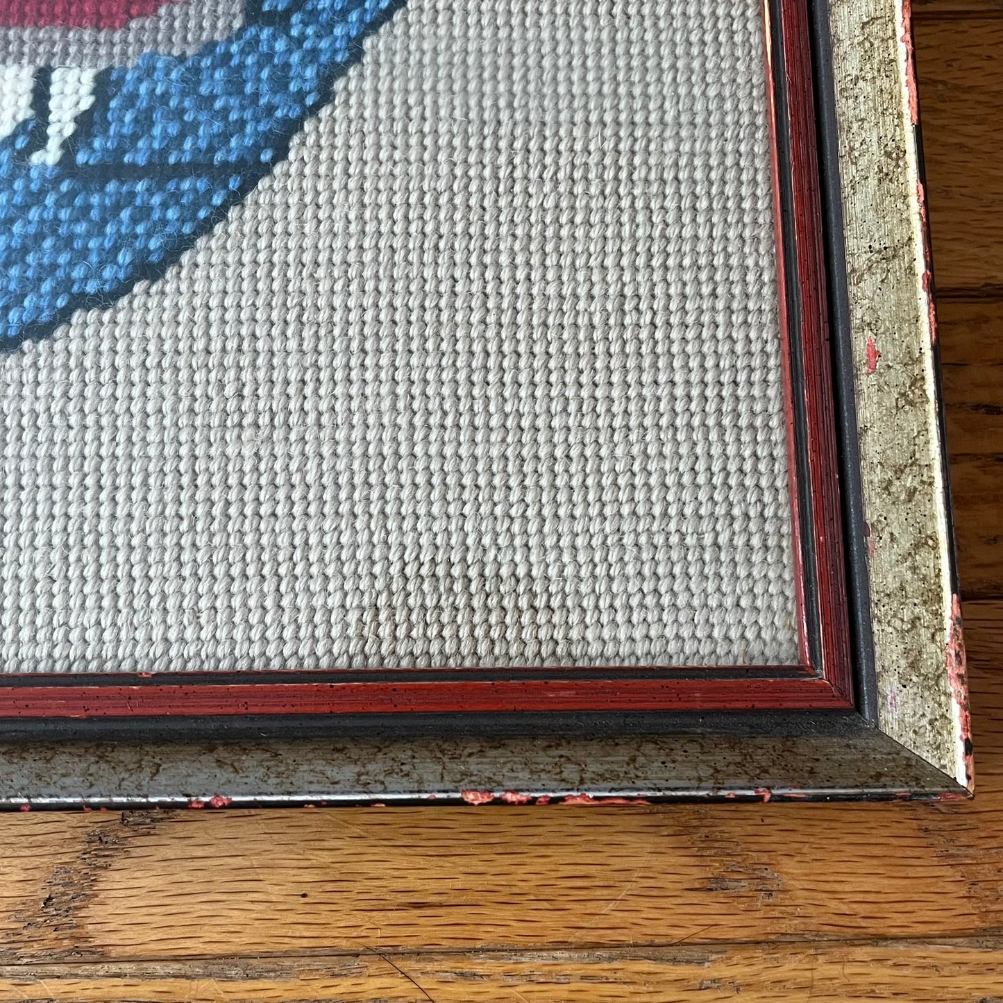 Vintage 70s Man & Woman Wool Needlepoint