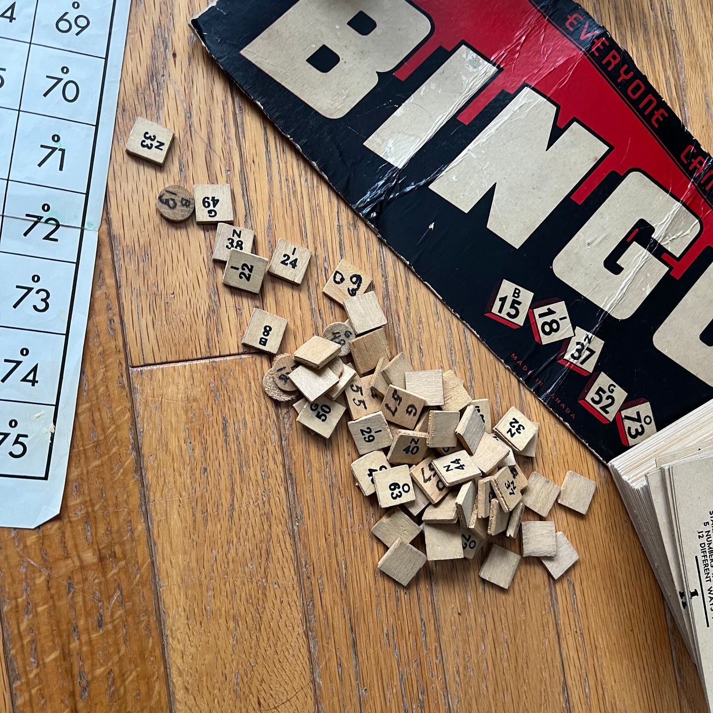 Vintage 50s Bingo Game Lot with Metal Basket Spinner