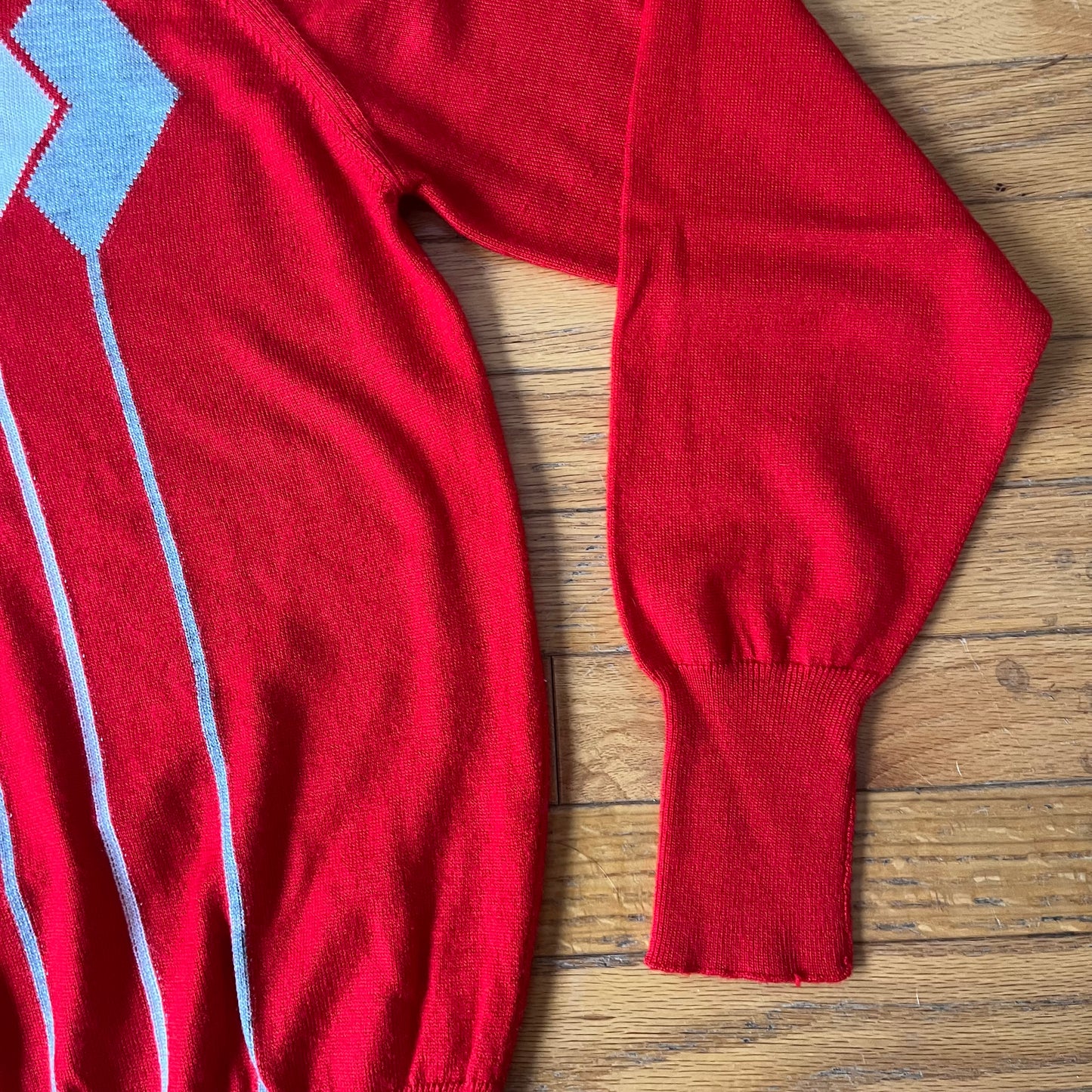 Vintage 70s Parkhurst V Neck Diamond Detail Sweater