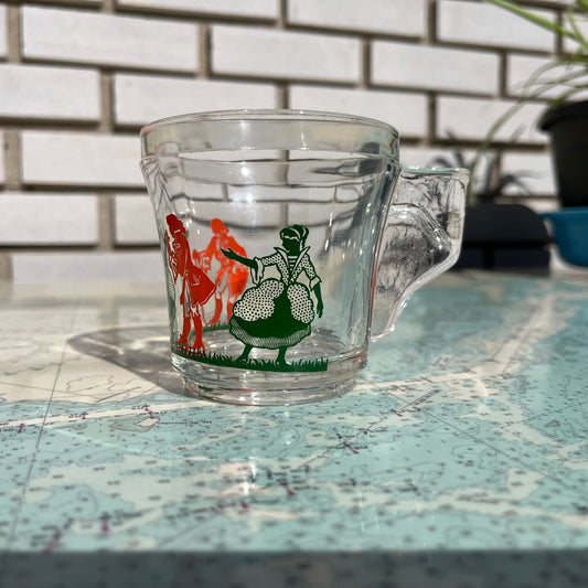 Vintage 70s Nutella Cavalier Dancers Glass Cup