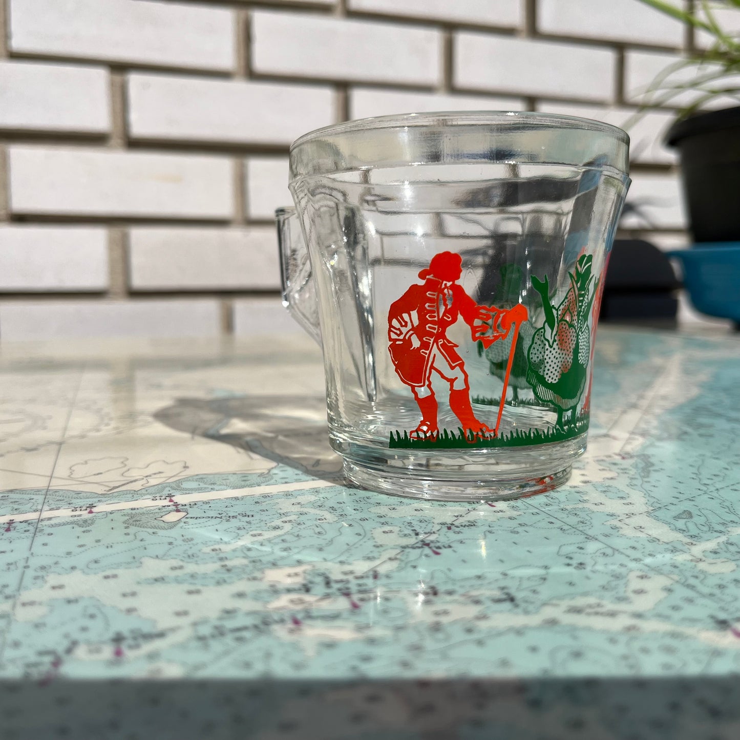 Vintage 70s Nutella Cavalier Dancers Glass Cup