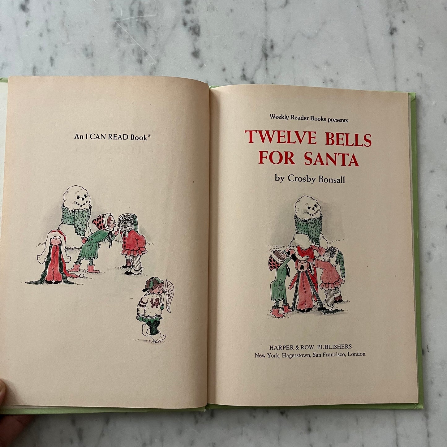 Vintage 1977 Twelve Bells for Santa by Crosby Bonsall Hardcover