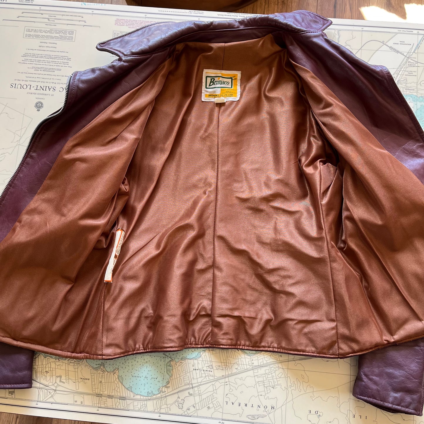 Vintage 70s Brimaco Purple Leather Motorcycle Jacket