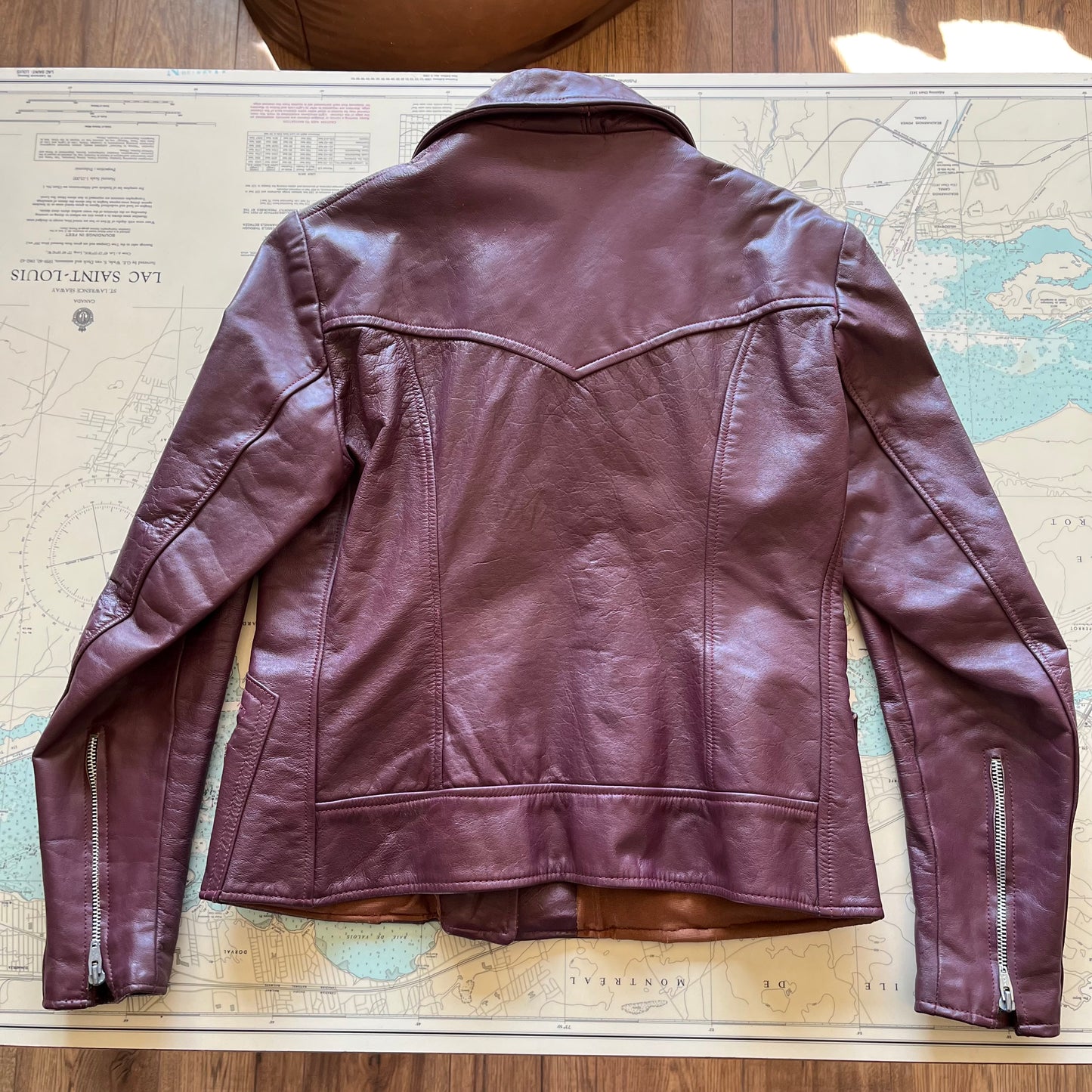 Vintage 70s Brimaco Purple Leather Motorcycle Jacket