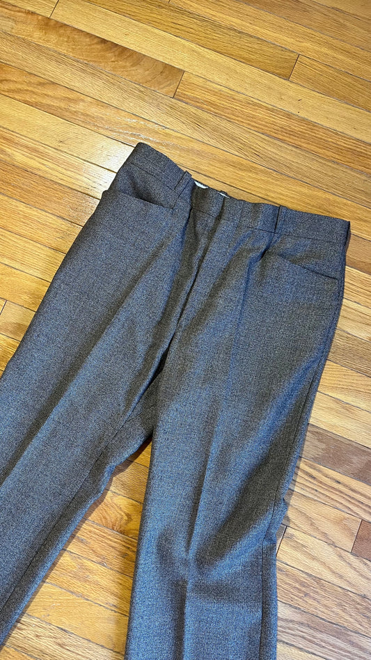 Vintage Tailored Tweed Straight Leg Pleated Pants