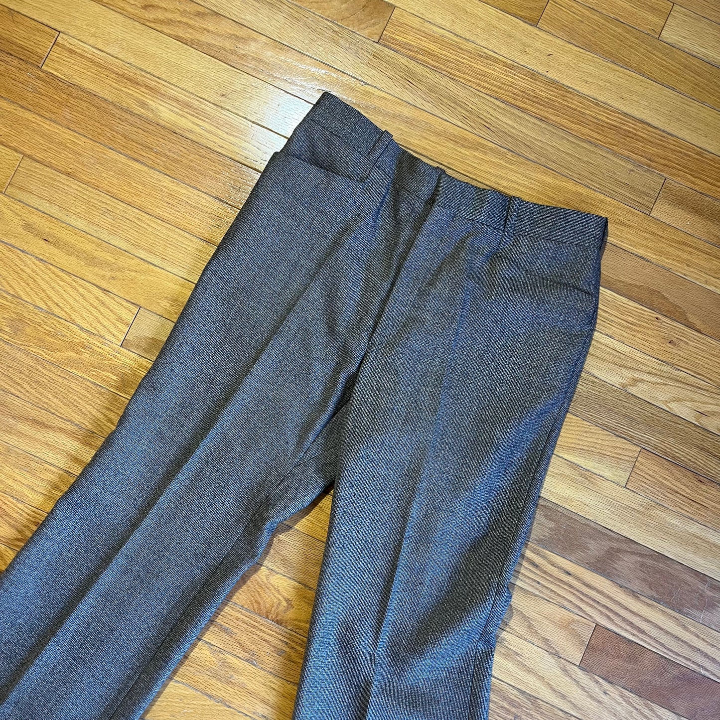 Vintage Tailored Tweed Straight Leg Pleated Pants