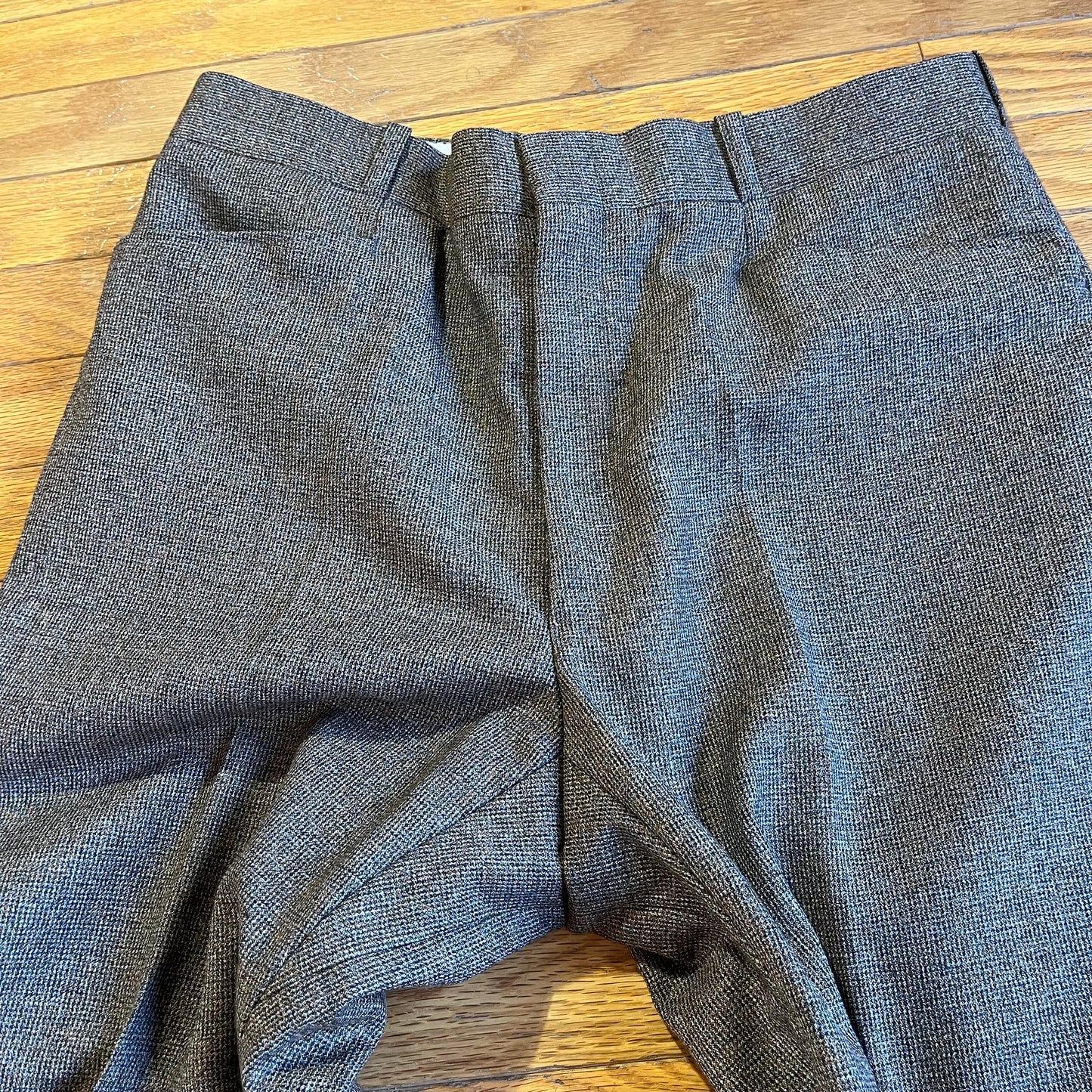Vintage Tailored Tweed Straight Leg Pleated Pants