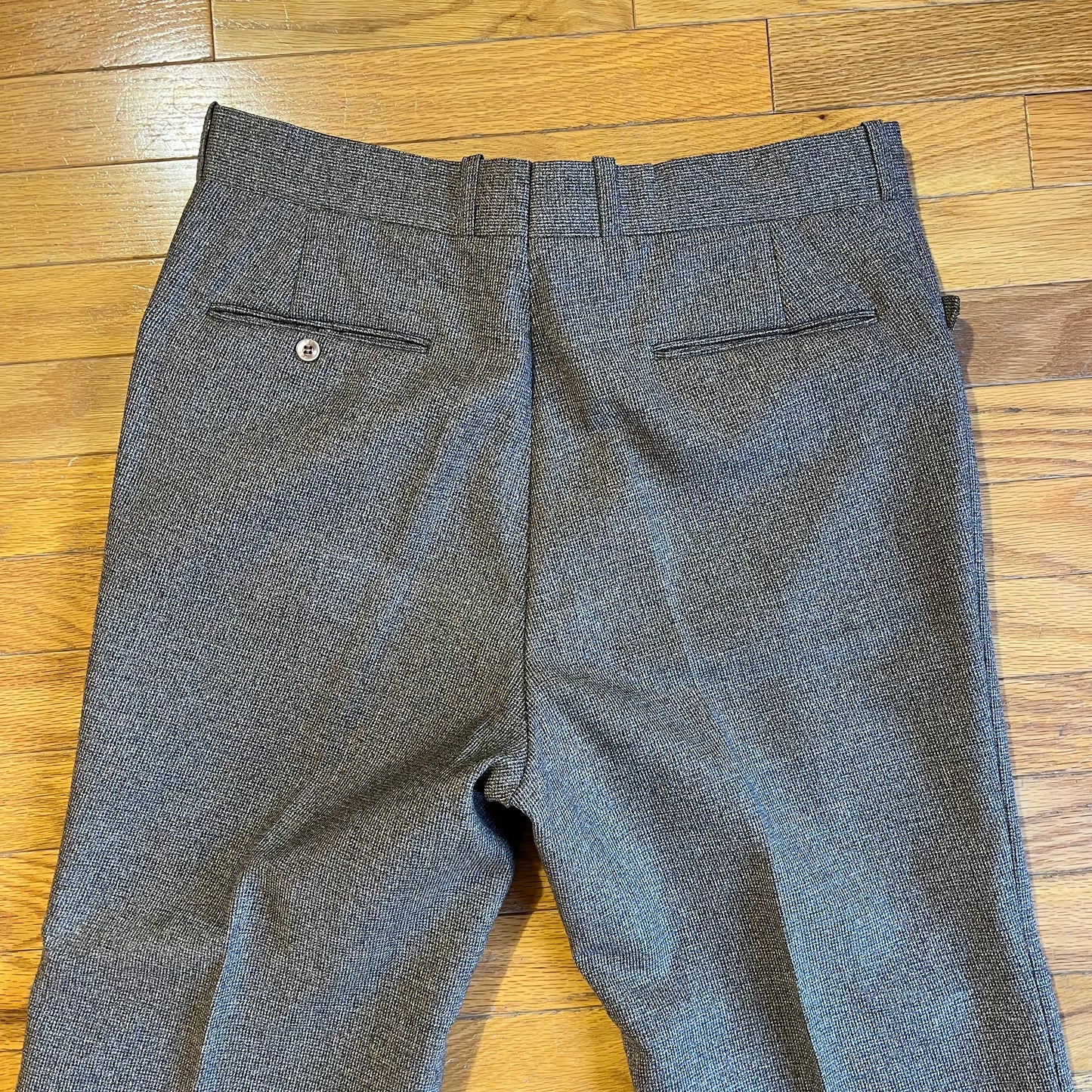 Vintage Tailored Tweed Straight Leg Pleated Pants