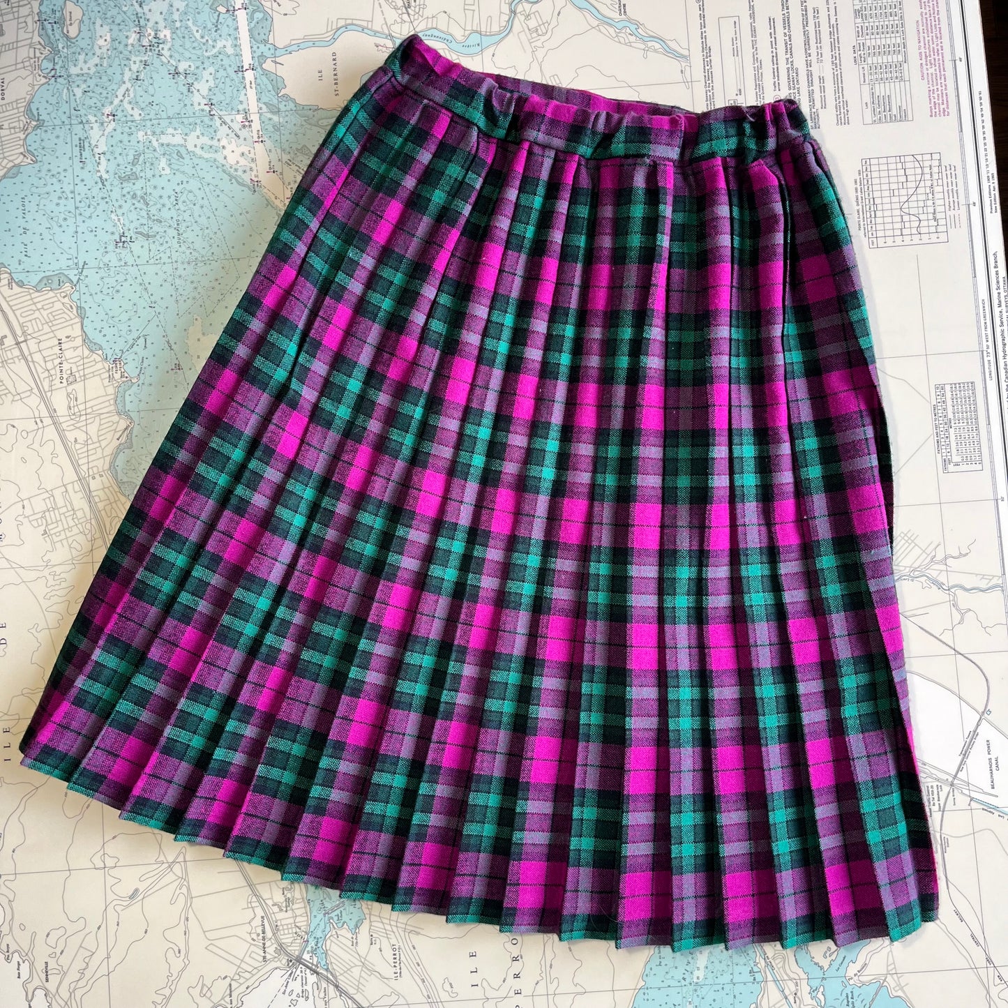 Vintage Mimi Modes Pink and Green Highland Kilt / Skirt