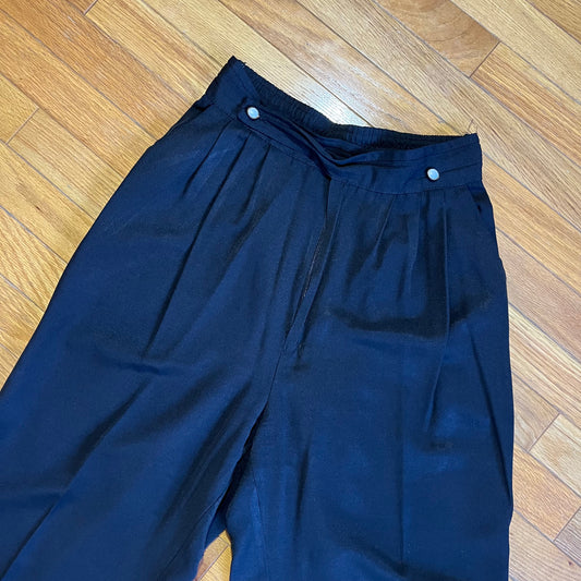 Vintage High Waist Double Button Tapered Trousers