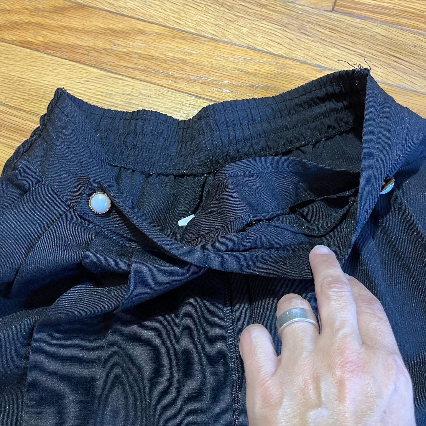 Vintage High Waist Double Button Tapered Trousers