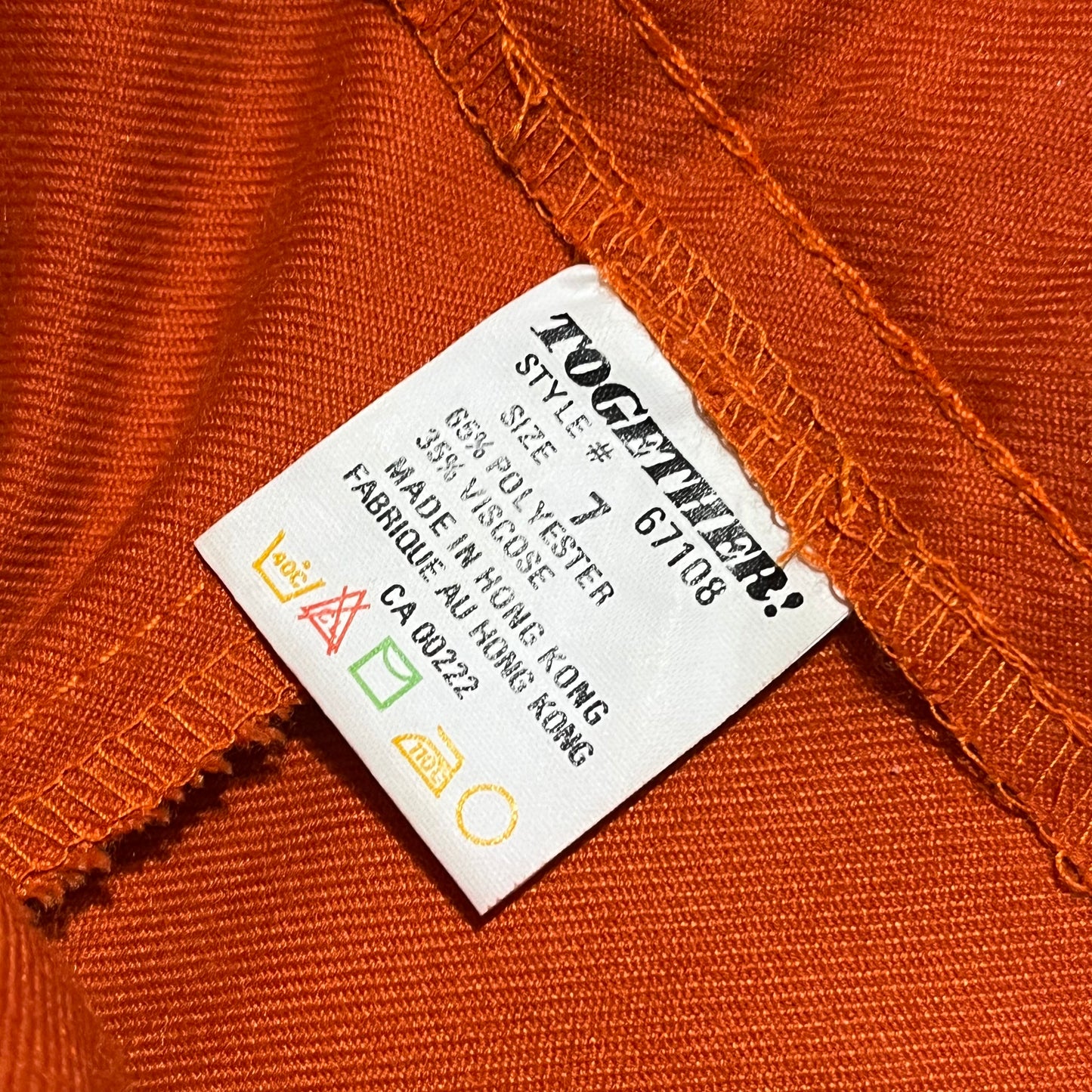 Vintage 90s Together! Orange Pleated Pants
