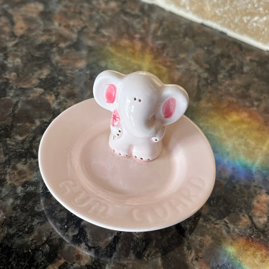 Vintage 90s Elephant Gum Guard / Holder Decorative Plate