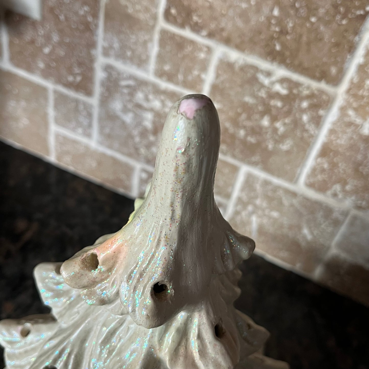 Vintage White Iridescent Ceramic Christmas Tree