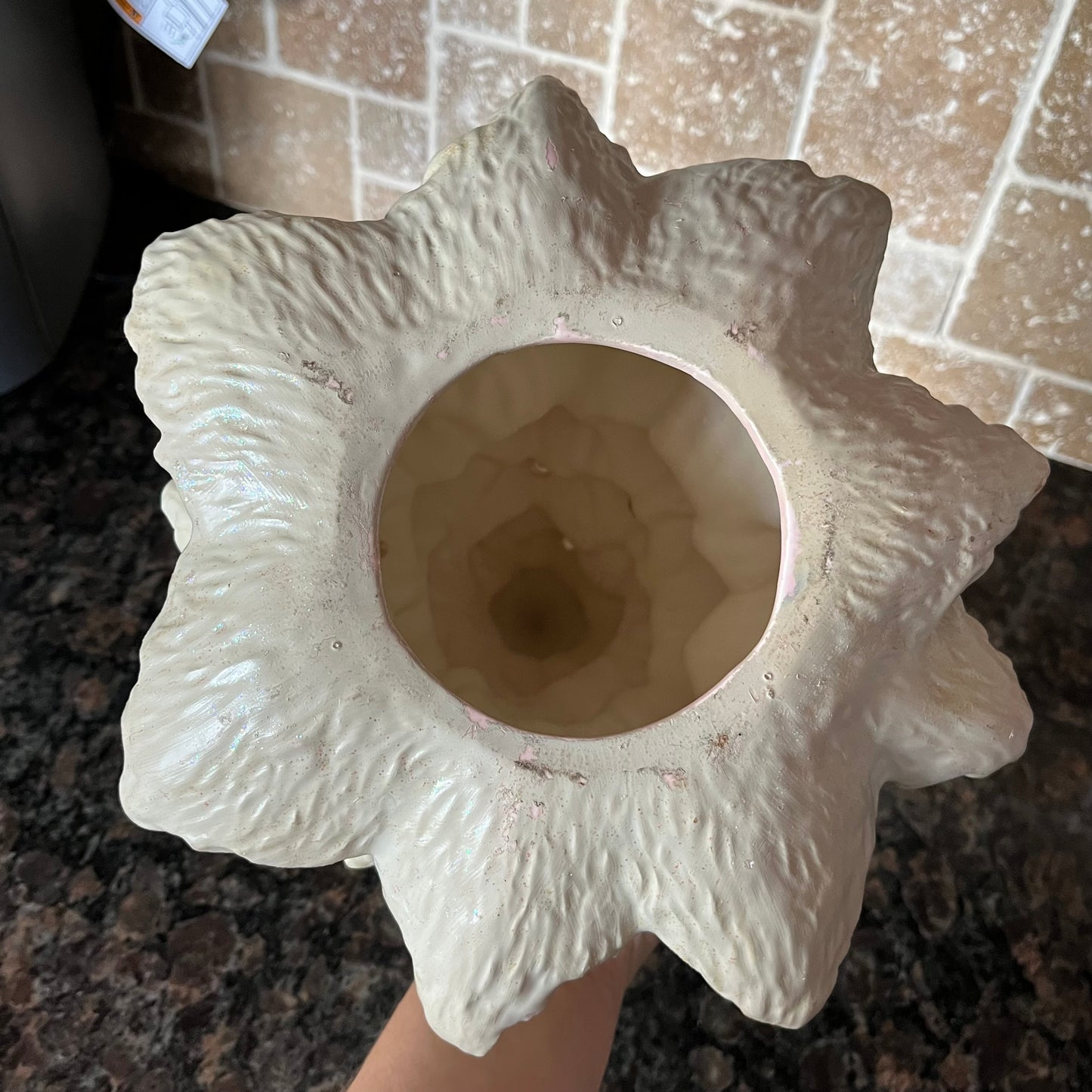 Vintage White Iridescent Ceramic Christmas Tree