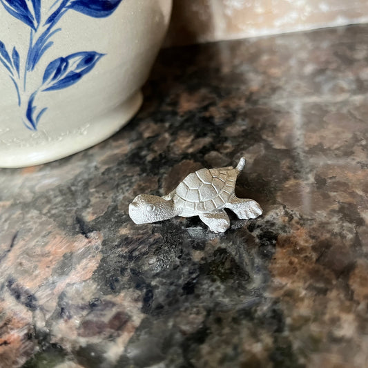 Vintage 80s Spoontique Cast Pewter Turtle