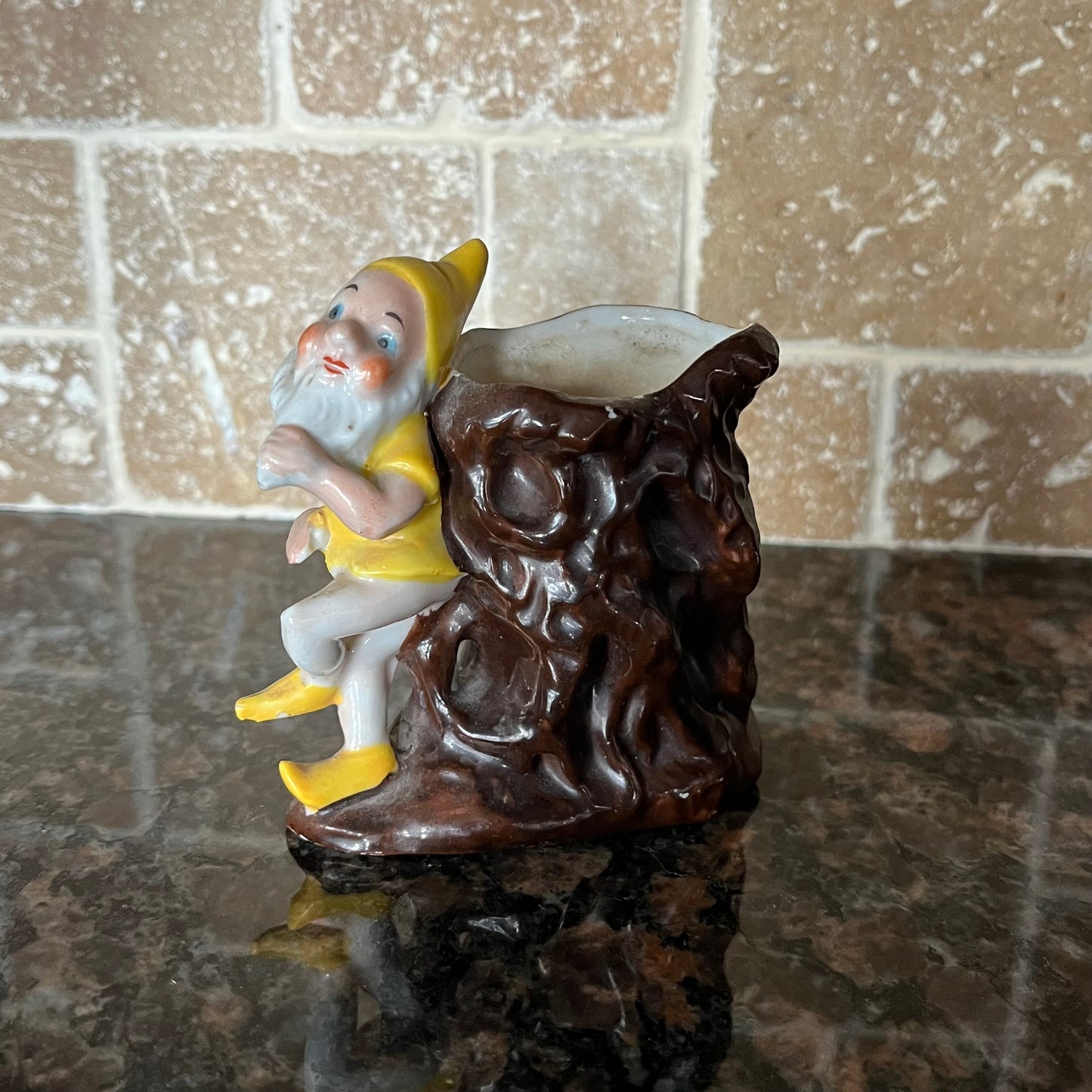 Vintage Mini Ceramic Gnome / Sprite Planter Vessel
