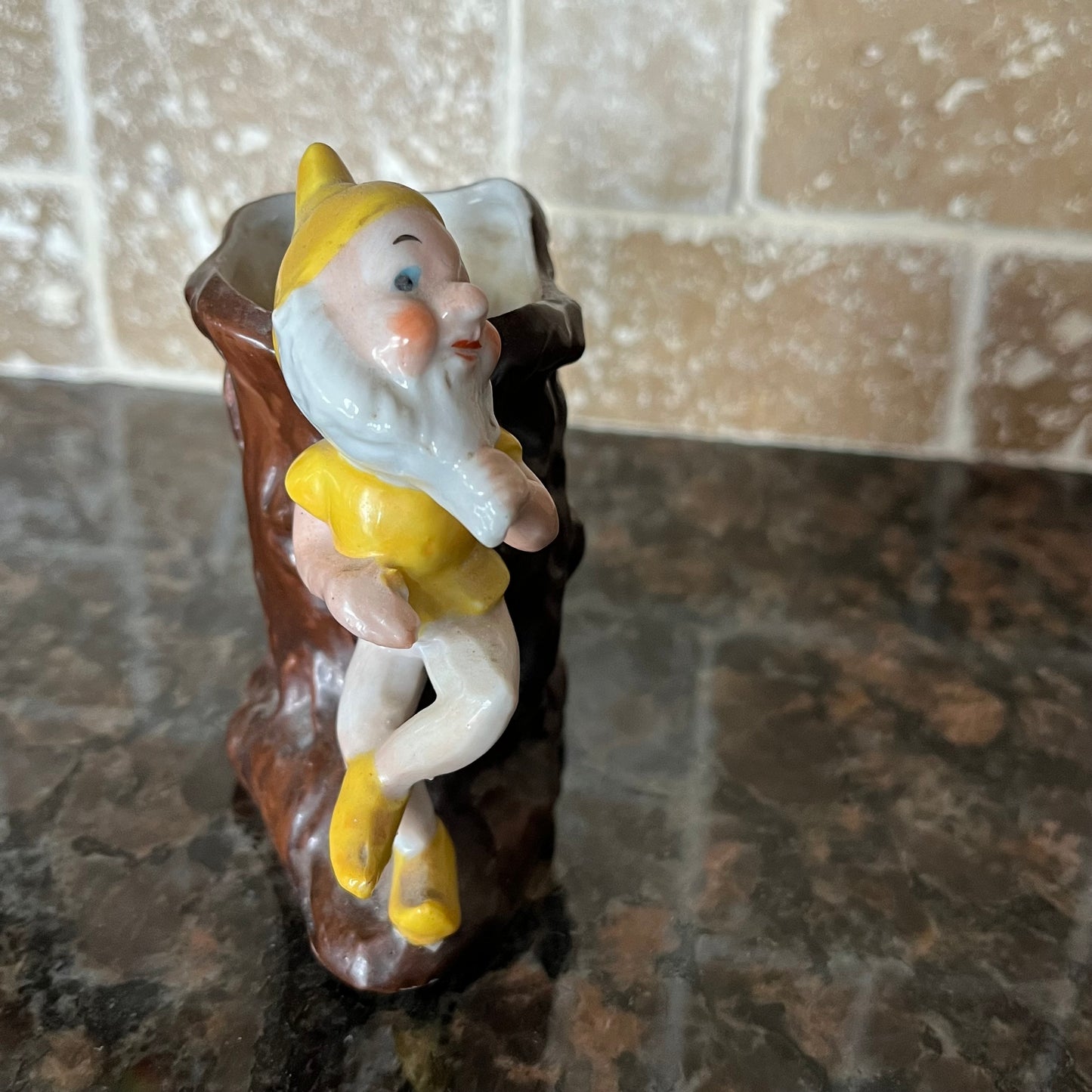 Vintage Mini Ceramic Gnome / Sprite Planter Vessel